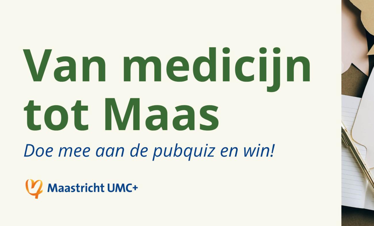 flyer met tekst: van medicijn tot maas, met aan de zijkant een plaatje van notitieblokjes en post-its